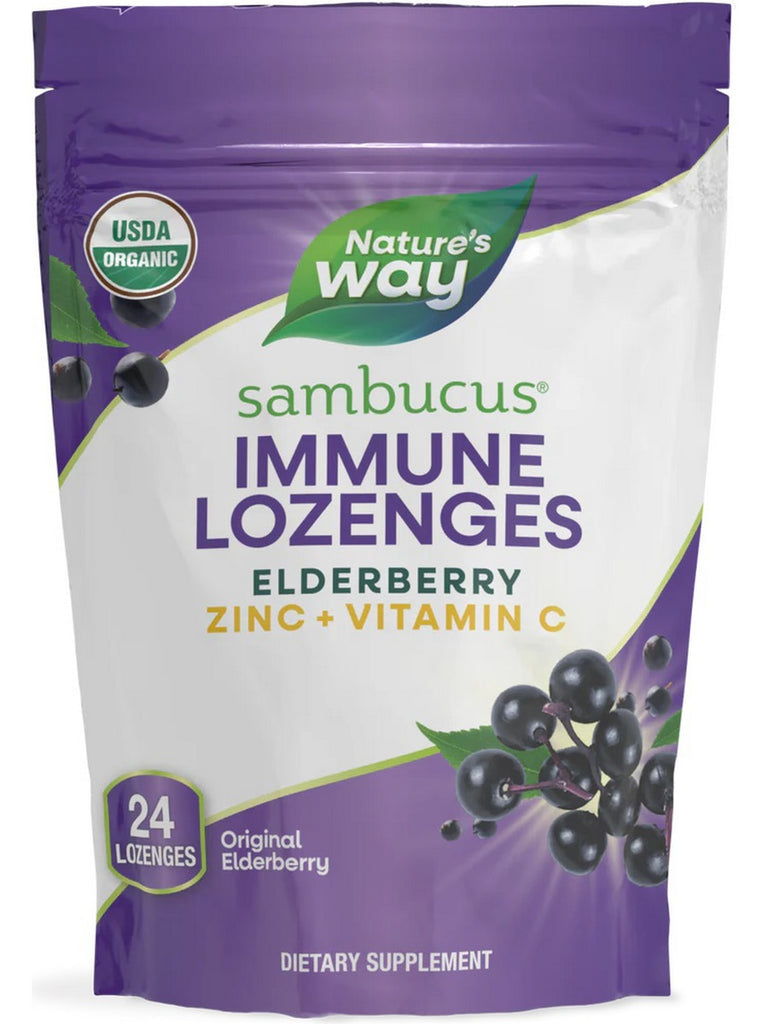 Nature's Way, Organic Sambucus Zinc Lozenges, 24 lozenges