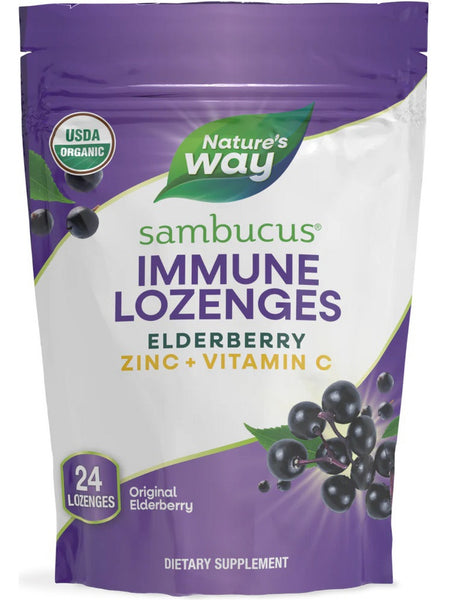 Nature's Way, Organic Sambucus Zinc Lozenges, 24 lozenges