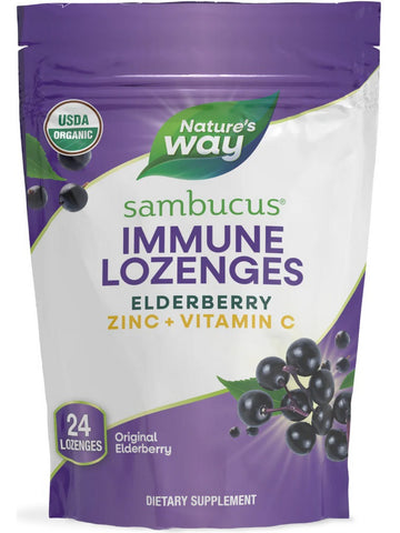 Nature's Way, Organic Sambucus Zinc Lozenges, 24 lozenges