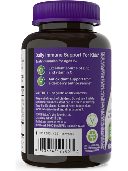 Nature's Way, Sambucus Immune Gummy For Kids, Elderberry, 60 Gummies