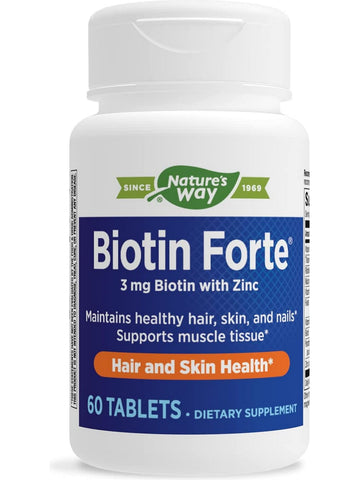 Nature's Way, Biotin Forte® 3 mg with Zinc, 60 tablets