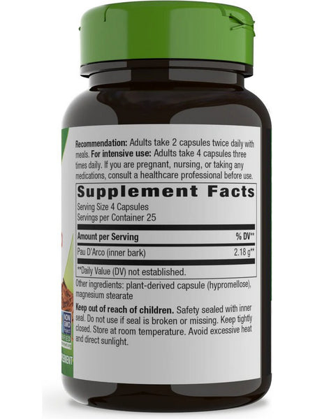 Nature's Way, Pau d'Arco Inner Bark, 100 vegan capsules