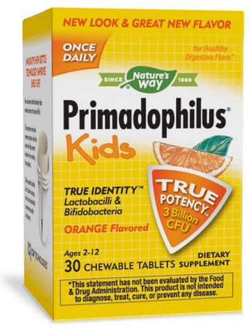 Nature's Way, Primadophilus® Kids (Orange Flavored), 30 chewable tablets