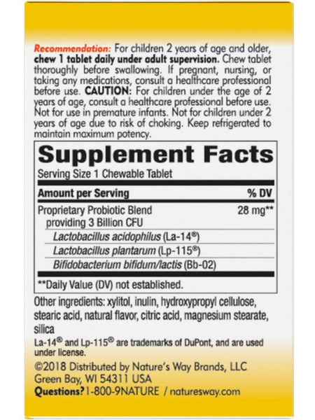 Nature's Way, Primadophilus® Kids (Orange Flavored), 30 chewable tablets