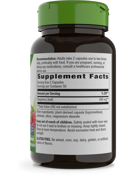 Nature's Way, Raspberry Leaf, 100 vegan capsules
