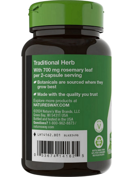 Nature's Way, Rosemary Leaf, 100 vegan capsules