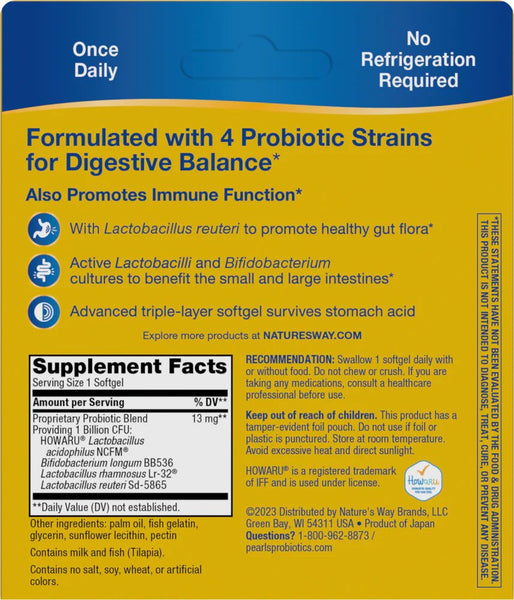 Nature's Way, Primadophilus® Reuteri Pearls, 30 softgels