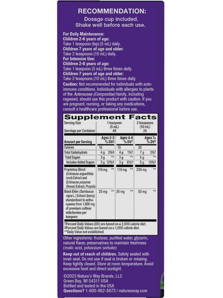 Nature's Way, Sambucus Immune Syrup for Kids, Elderberry, 8 fl oz