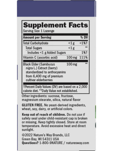 Nature's Way, Sambucus Original Lozenges, 6,400 mg, Elderberry, 30 Lozenges