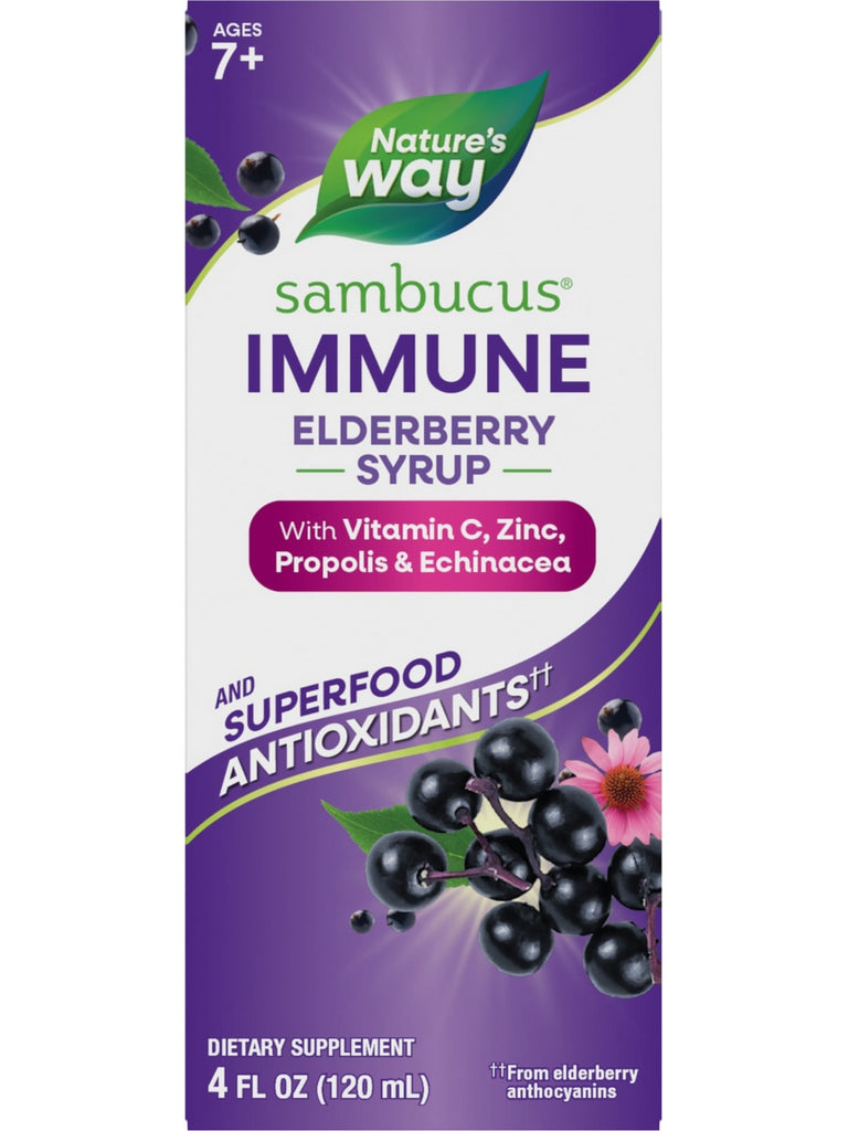 Nature's Way, Sambucus Immune Syrup, Elderberry, 4 fl oz