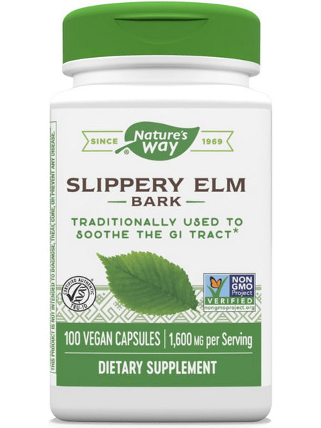 Nature's Way, Slippery Elm Bark, 100 vegan capsules