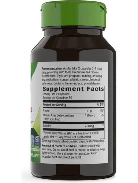 Nature's Way, Spirulina Micro-Algae, 100 vegan capsules