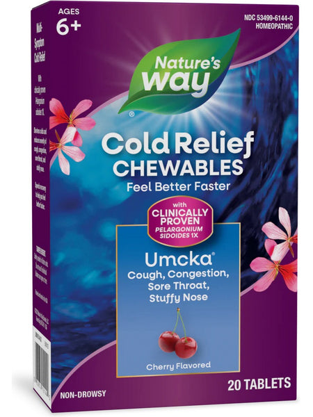 Nature's Way, Umcka® ColdCare Cherry Chewable, 20 tablets