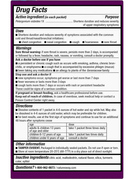 Nature's Way, Umcka Cold Relief Hot Drink, Lemon, 10 Packets