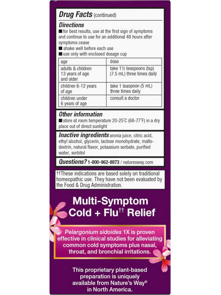 Nature's Way, Umcka Cold + Flu Relief Syrup, Berry, 4 fl oz