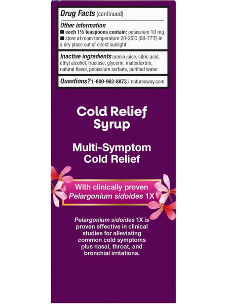 Nature's Way, Umcka Cold Relief Syrup, Cherry, 4 fl oz