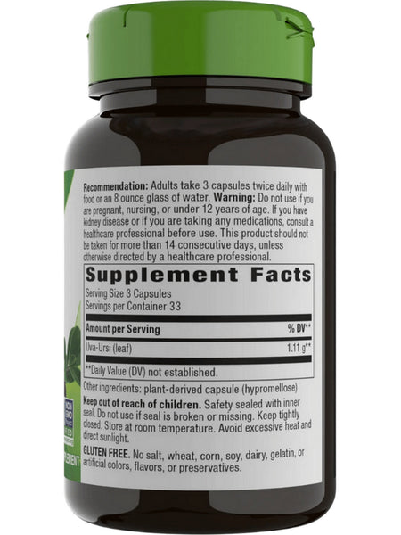 Nature's Way, Uva Ursi Leaves, 100 vegan capsules