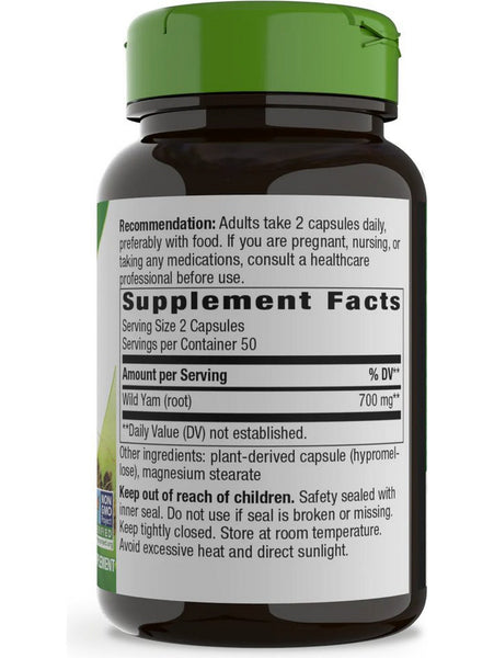 Nature's Way, Wild Yam Root, 100 vegan capsules