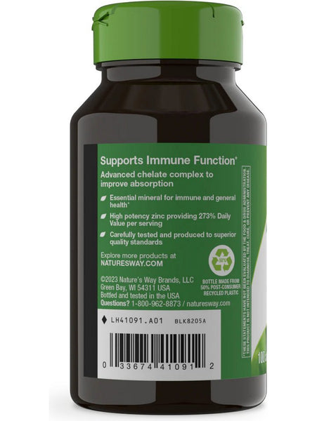 Nature's Way, Zinc Chelate, 100 capsules
