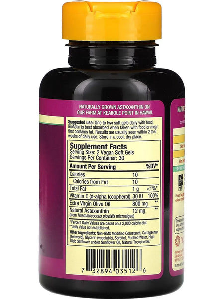 Nutrex Hawaii, BioAstin Supreme Hawaiian Astaxanthin, 6 mg, 60 Vegan Soft Gels