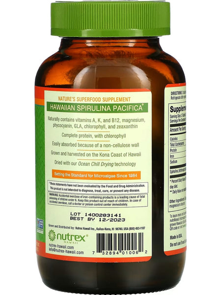 Nutrex Hawaii, Pure Hawaiian Spirulina, 1000 mg, 180 Tablets