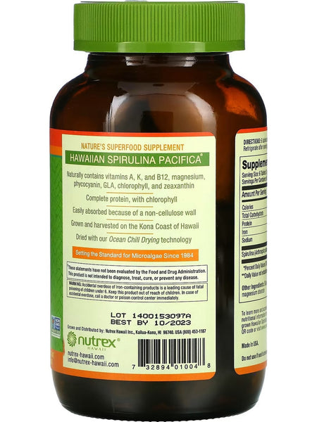 Nutrex Hawaii, Pure Hawaiian Spirulina, 500 mg, 400 Tablets