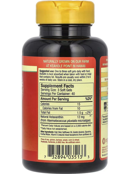 Nutrex Hawaii, BioAstin Hawaiian Astaxanthin, 4 mg, 120 Soft Gels