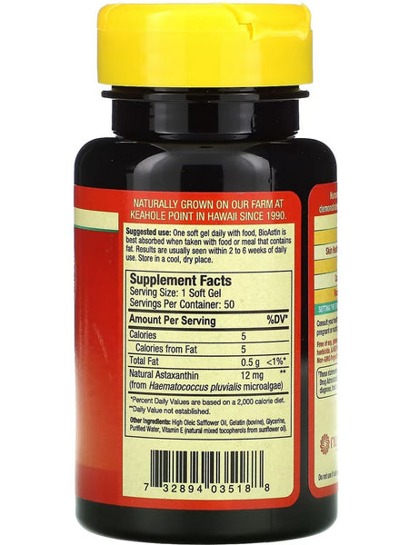 Nutrex Hawaii, BioAstin Hawaiian Astaxanthin, 12 mg, 50 Soft Gels