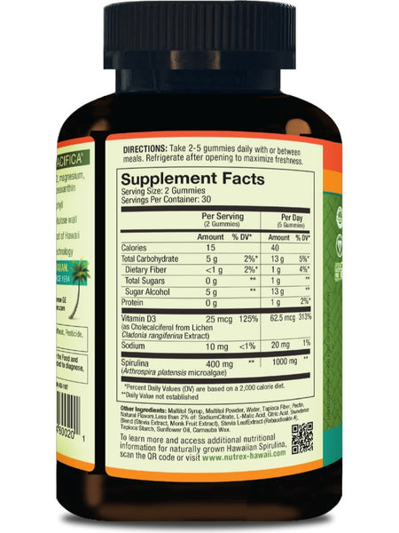 Nutrex Hawaii, Pure Hawaiian Spirulina, 60 Vegan Tropical Gummies
