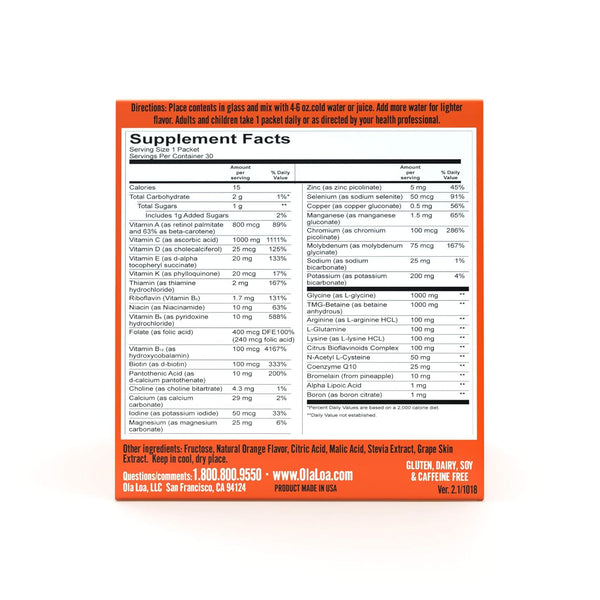 Ola Loa, Energy Drink, Orange, 30 Packets