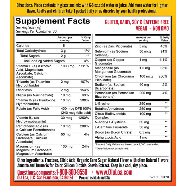 Ola Loa, Sport Drink Hydration Fuel, Mango Tangerine, 30 Packets