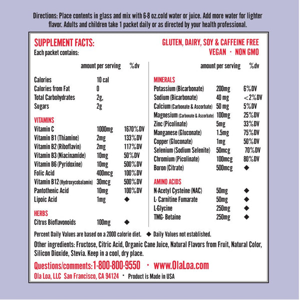 Ola Loa, Sport Drink Hydration Fuel, Mixed Berry, 30 Packets