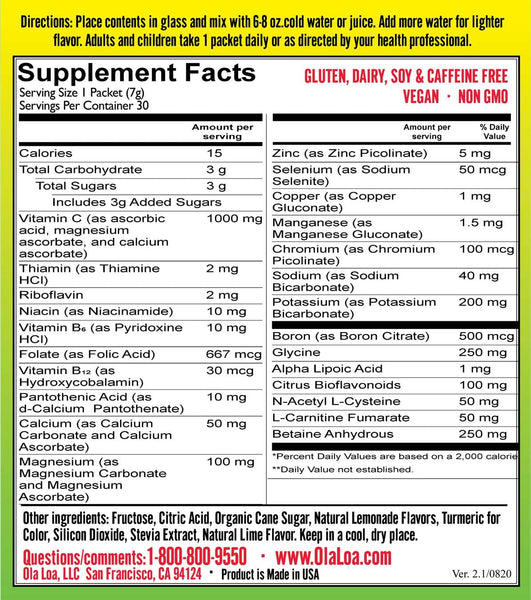 Ola Loa, Sport Drink Hydration Fuel, Lemon Lime, 30 Packets