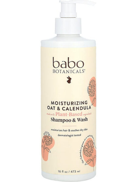 Babo Botanicals, Moisturizing Shampoo and Wash, Oat and Calendula, 16 fl oz