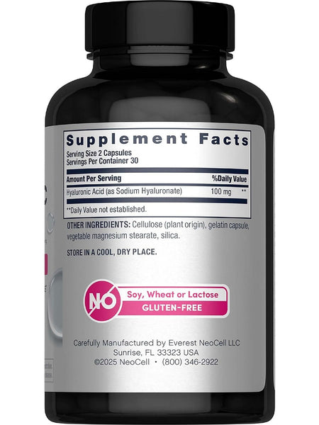 NeoCell, Hyaluronic Acid, 100 mg, 60 Capsules