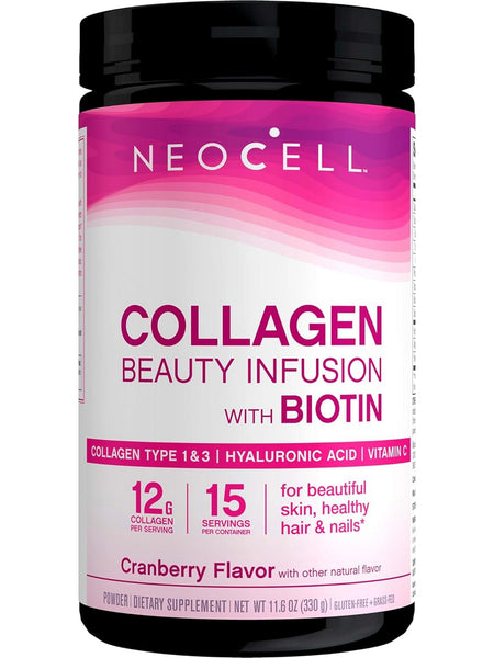 NeoCell, Collagen Beauty Infusion with Biotin, Cranberry Flavor, 11.6 oz