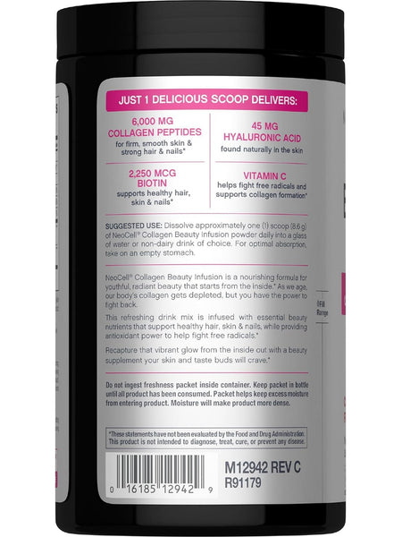 NeoCell, Collagen Beauty Infusion with Hyaluronic Acid + Biotin, Cranberry Cocktail, 9.1 oz