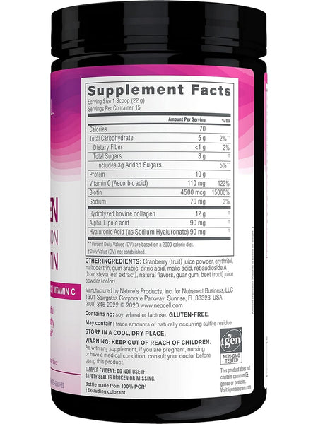 NeoCell, Collagen Beauty Infusion with Biotin, Cranberry Flavor, 11.6 oz