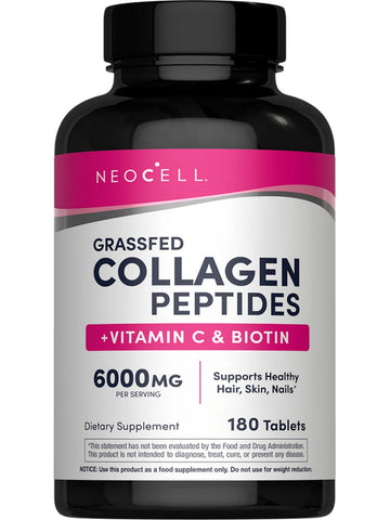 NeoCell, Grassfed Collagen Peptides + Vitamin C and Biotin, 180 Tablets