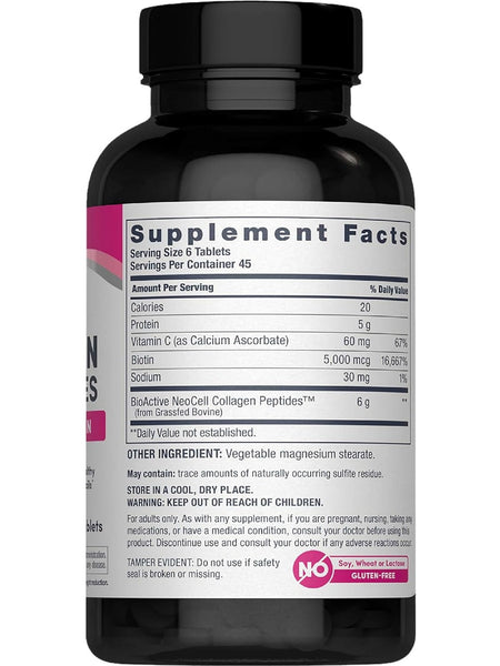 NeoCell, Grassfed Collagen Peptides + Vitamin C and Biotin, 270 Tablets
