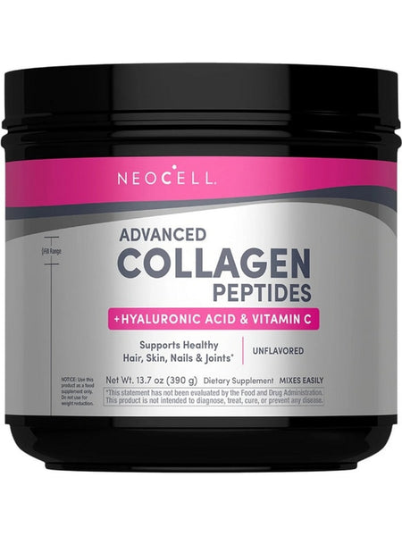 NeoCell, Advanced Collagen Peptides + Hyaluronic Acid and Vitamin C, Unflavored, 13.7 oz