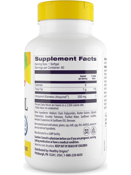 Healthy Origins, Natural Ubiquinol, 200 mg, 60 Softgels