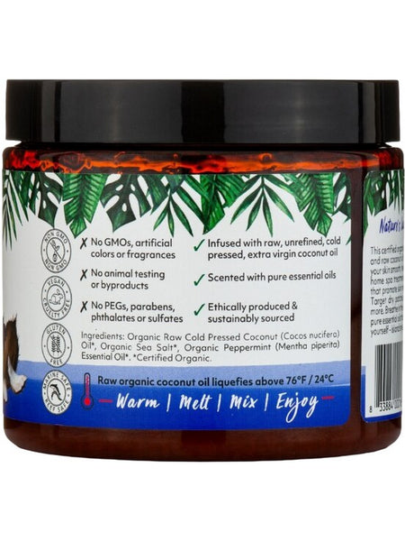 Organic Fiji, Whole Body Salt Scrub, Peppermint, 20 fl oz