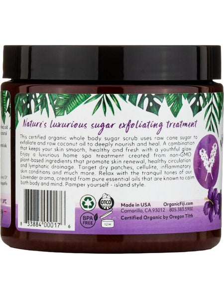 Organic Fiji, Whole Body Sugar Scrub, Lavender, 20 fl oz