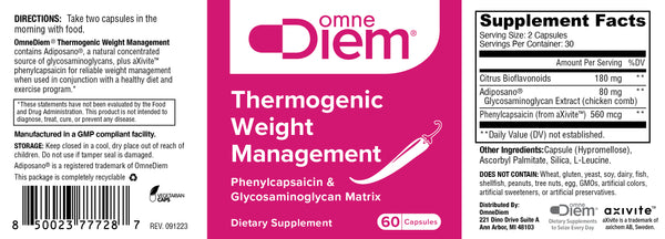OmneDiem, Thermogenic Weight Management, 60 Capsules