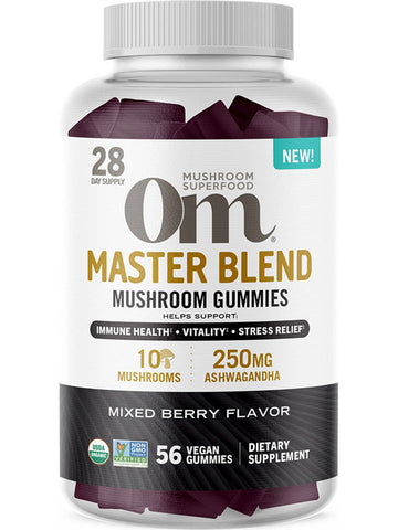 Om Mushroom Superfood, Master Blend Mushroom Gummies, 56 Vegan Gummies