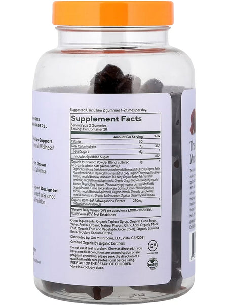 Om Mushroom Superfood, Master Blend Mushroom Gummies, Mixed Berry, 56 Vegan Gummies