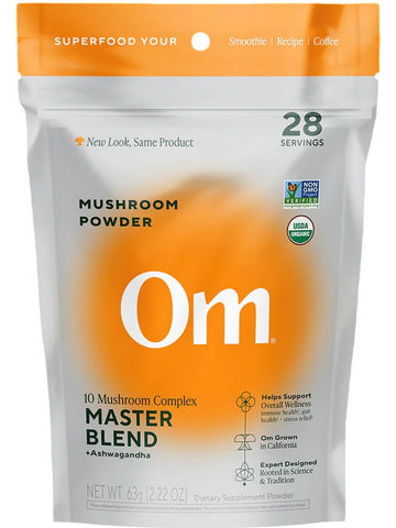 Om Mushroom Superfood, Master Blend, Mushroom Powder + Ashwagandha, 2.22 oz