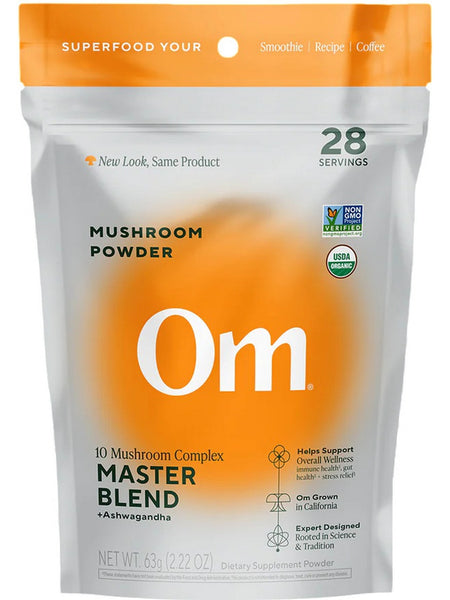 Om Mushroom Superfood, Master Blend, Mushroom Powder + Ashwagandha, 2.22 oz
