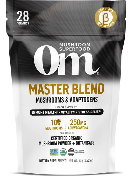 Om Mushroom Superfood, Master Blend Certified Organic Mushroom Powder + Botanicals, 2.22 oz